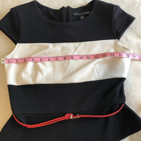 Madison Leigh black,white and red striped dress 6 - Picture 7 of 8
